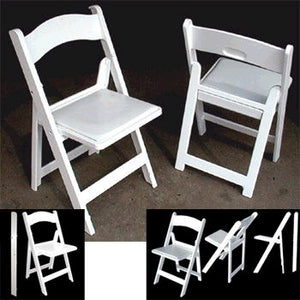 Chair, White Wood Folding